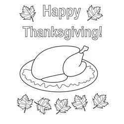 Happy Thanksgiving Free Coloring Page for Kids