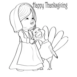 Lovely Thanksgiving Free Coloring Page for Kids