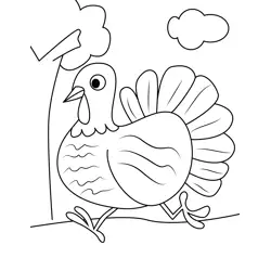 Turkey Running Free Coloring Page for Kids