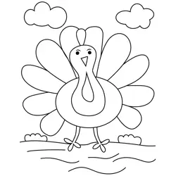 Turkey Free Coloring Page for Kids