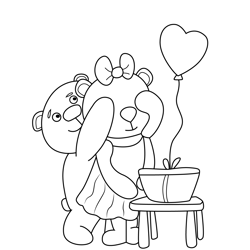 Bear Surprising Free Coloring Page for Kids