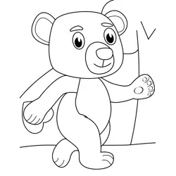 Bear With Valentine Gift Free Coloring Page for Kids