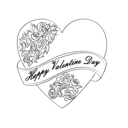 Happy Valentine's Day Everyone Free Coloring Page for Kids