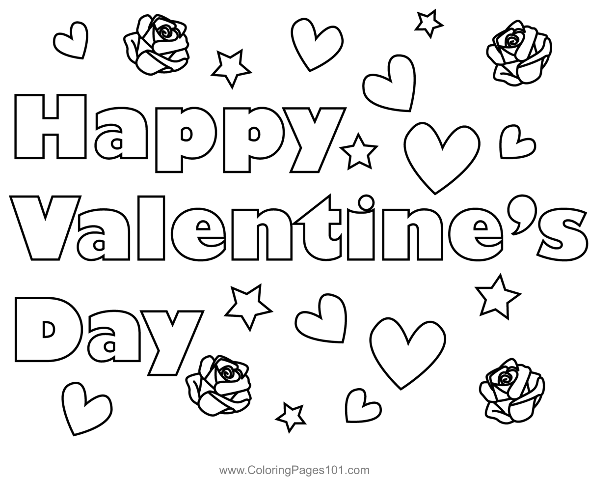 Happy Valentines Day Coloring Page for Kids   Free Valentine's Day ...
