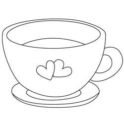 Love Cup Free Coloring Page for Kids