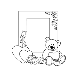Love Frame Free Coloring Page for Kids