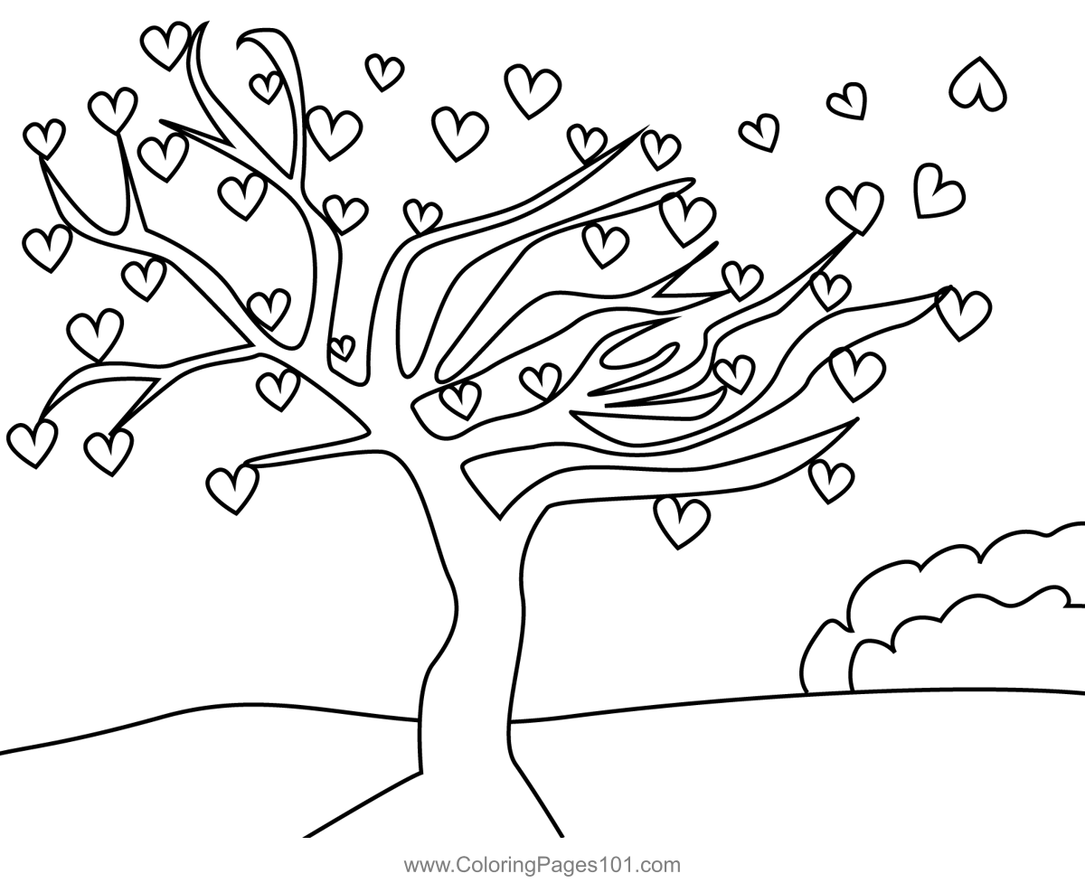 Love Tree Coloring Page for Kids   Free Valentine's Day Printable ...
