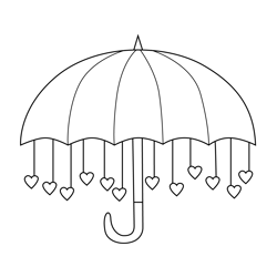 Love Umbrella Free Coloring Page for Kids