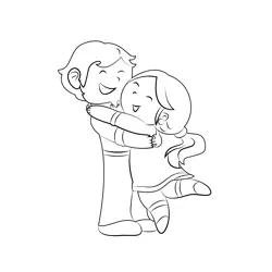 Lovers Free Coloring Page for Kids