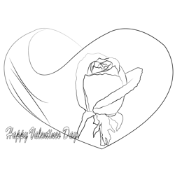 Red Rose Valentineday Free Coloring Page for Kids