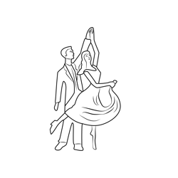 Romancing Couples Free Coloring Page for Kids