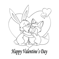 U And Me Valentines Free Coloring Page for Kids