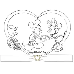 Valentines Day Mickey Free Coloring Page for Kids