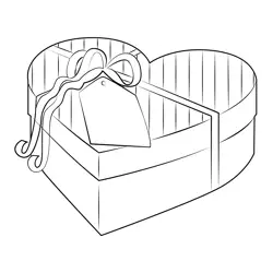 Valentines Gift Box Free Coloring Page for Kids