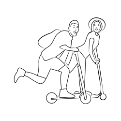 Wife And Husband Free Coloring Page for Kids