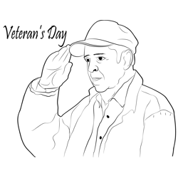 Salut Veterans Day Free Coloring Page for Kids
