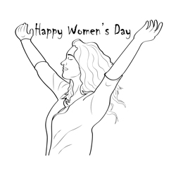 Gorgeous Womens Day Free Coloring Page for Kids