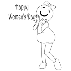 Happy Women's Day Free Coloring Page for Kids