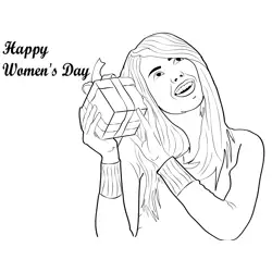 Womens Day Gifts Free Coloring Page for Kids
