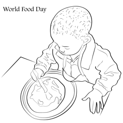 Baby Having Dinner Free Coloring Page for Kids