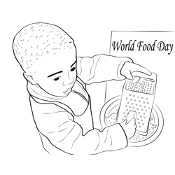 Baby Making Food Free Coloring Page for Kids