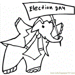Election Day 1 Free Coloring Page for Kids