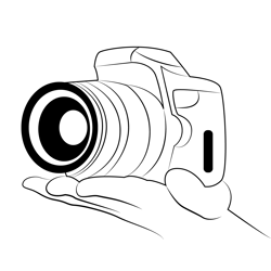 Camera In Hand Free Coloring Page for Kids