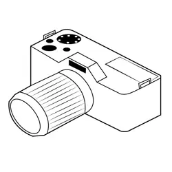 Camera Vector Free Coloring Page for Kids