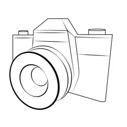 Digital Old Camera Free Coloring Page for Kids