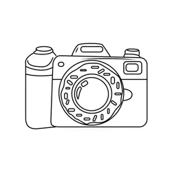 Sweet Donut Camera Fun Free Coloring Page for Kids