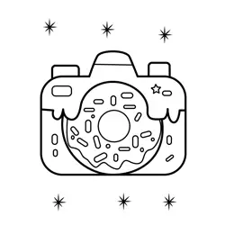 Sweet Camera Snapshot Free Coloring Page for Kids