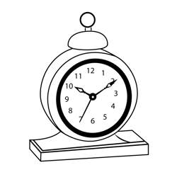 Alarm Clock Free Coloring Page for Kids