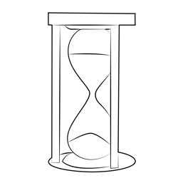 Hourglass Clock Free Coloring Page for Kids