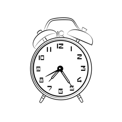 Old Alarm Clock Free Coloring Page for Kids