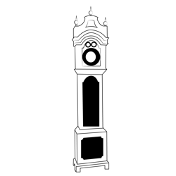 Old Wooden Clock Free Coloring Page for Kids