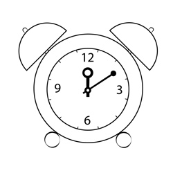 Twin Bell Alarm Clock Free Coloring Page for Kids