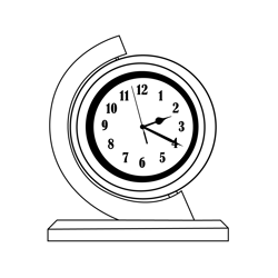 Wooden Clock Free Coloring Page for Kids