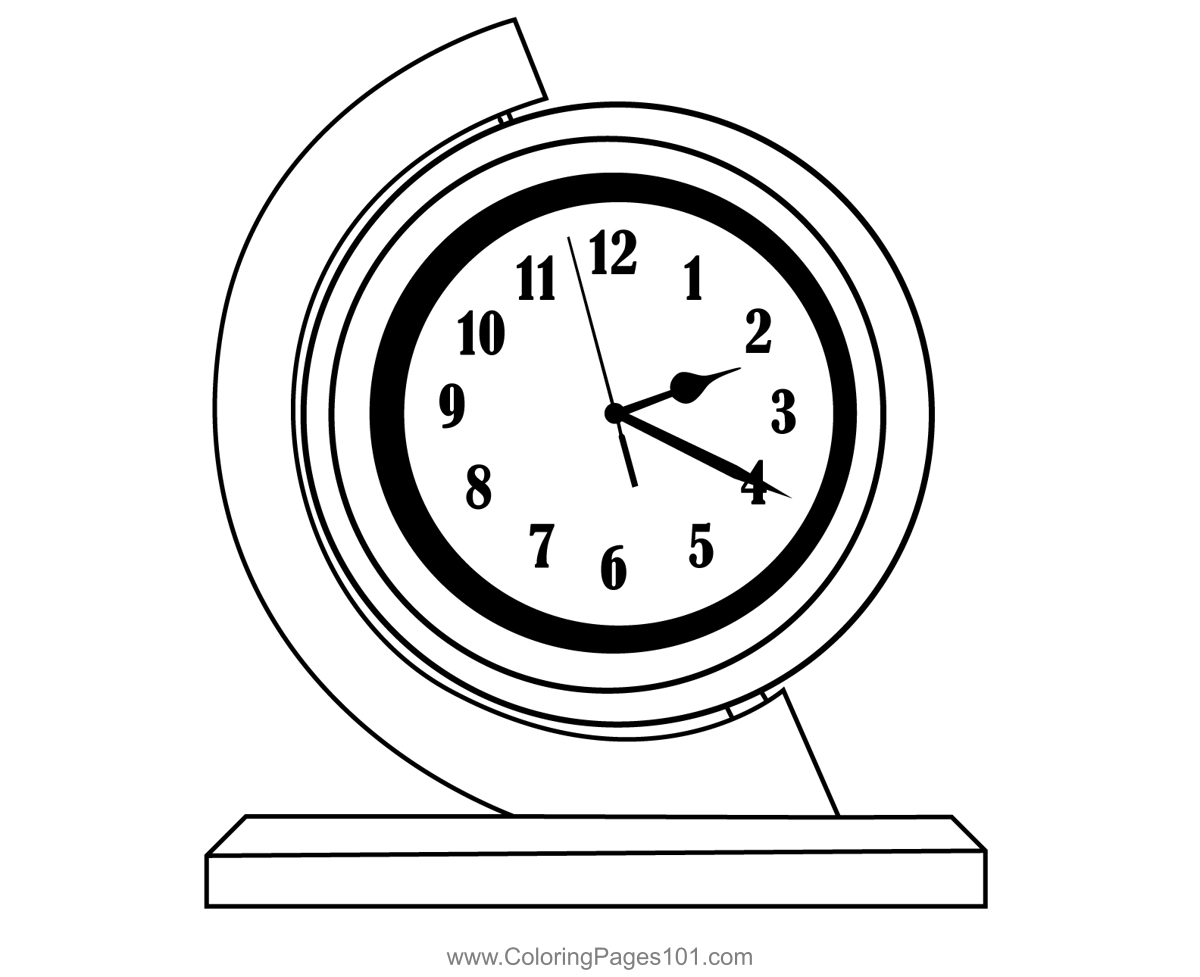 Wooden Clock Coloring Page for Kids Free Clocks Printable Coloring