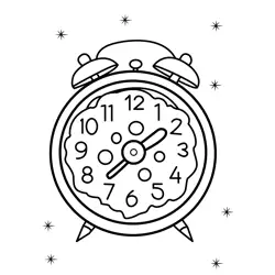 Sweet Time Alarm Clock Free Coloring Page for Kids