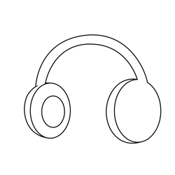Headphones Free Coloring Page for Kids