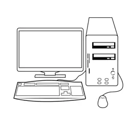 Latest Computer Free Coloring Page for Kids
