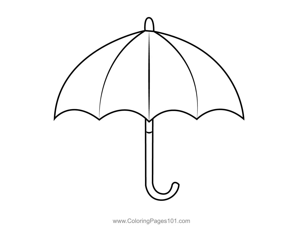 Colorful Umbrella Coloring Page for Kids Free Everyday Objects