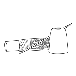 Cotton Reel And Needle Free Coloring Page for Kids
