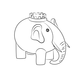Elephant Coin Box Free Coloring Page for Kids