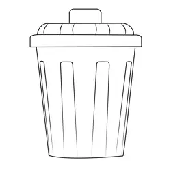 Garbage Can Free Coloring Page for Kids