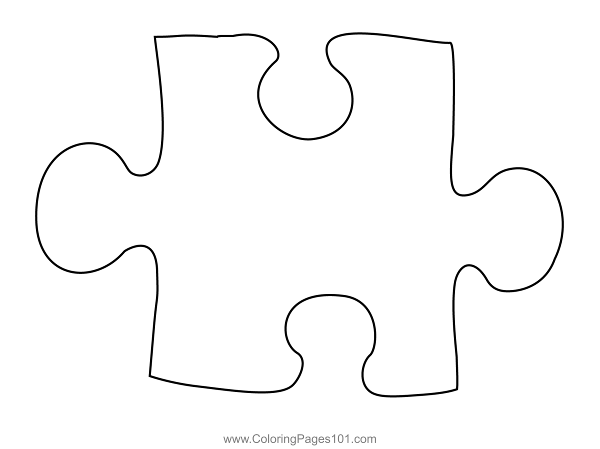 Jigsaw Puzzle Piece Coloring Page for Kids - Free Everyday Objects