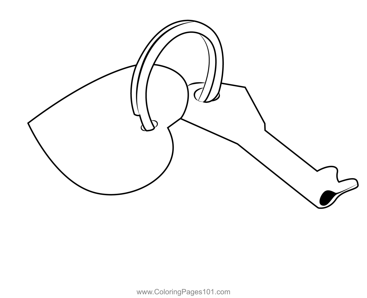 Key To My Heart Coloring Page for Kids - Free Everyday Objects
