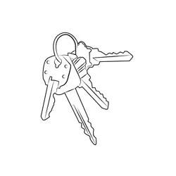 Keys Stock Free Coloring Page for Kids
