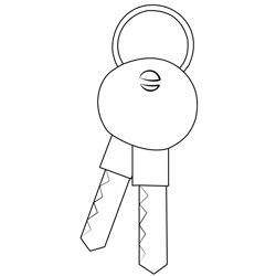 Keys Free Coloring Page for Kids