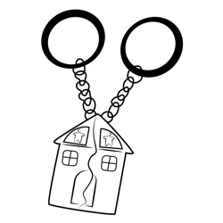 Metal Keychain Free Coloring Page for Kids